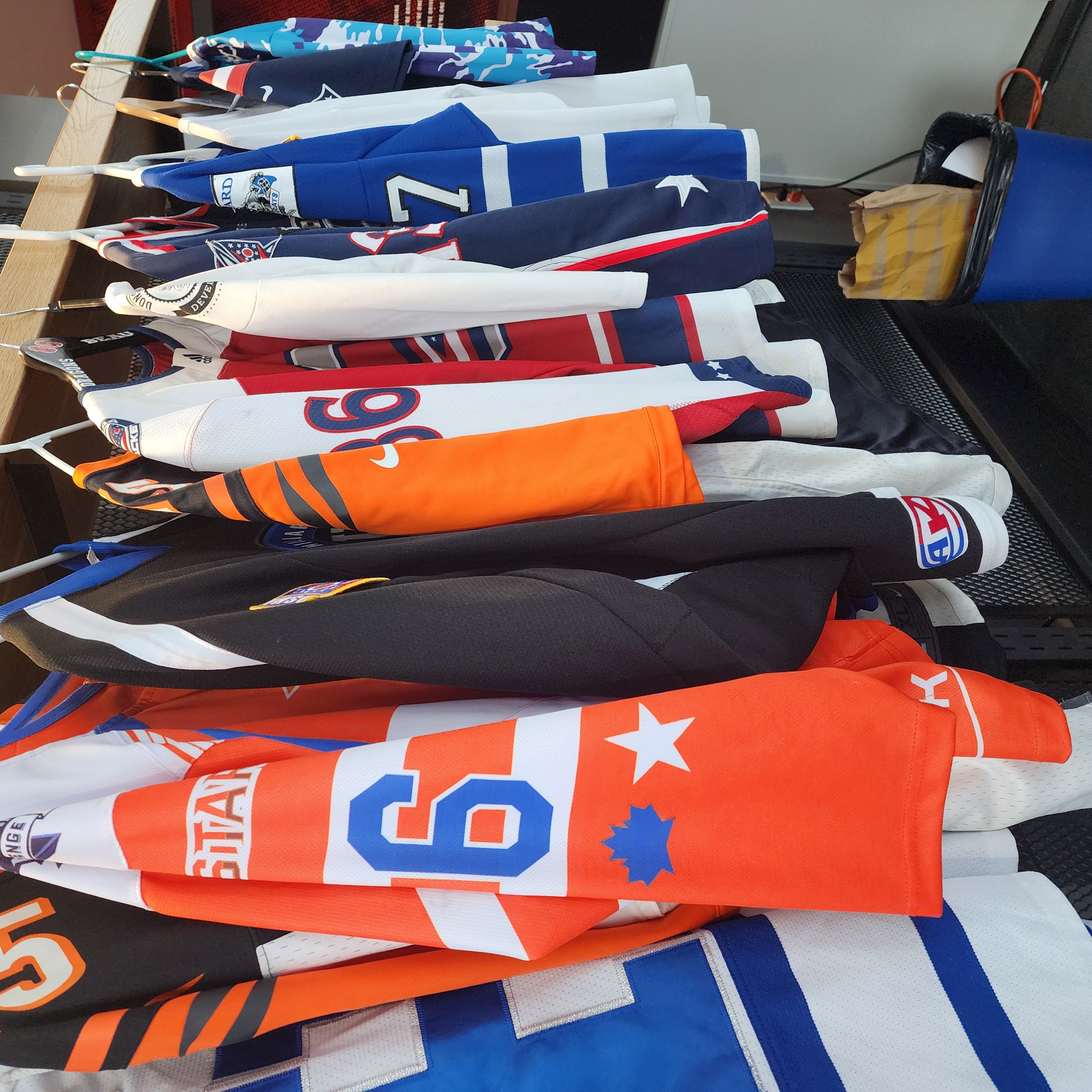 Hockey jerseys ready to be preserved